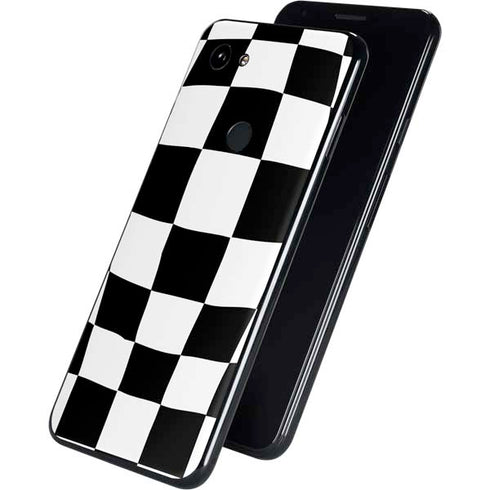 Black and White Zoomed Checkerboard Google Pixel 3a XL Skin
